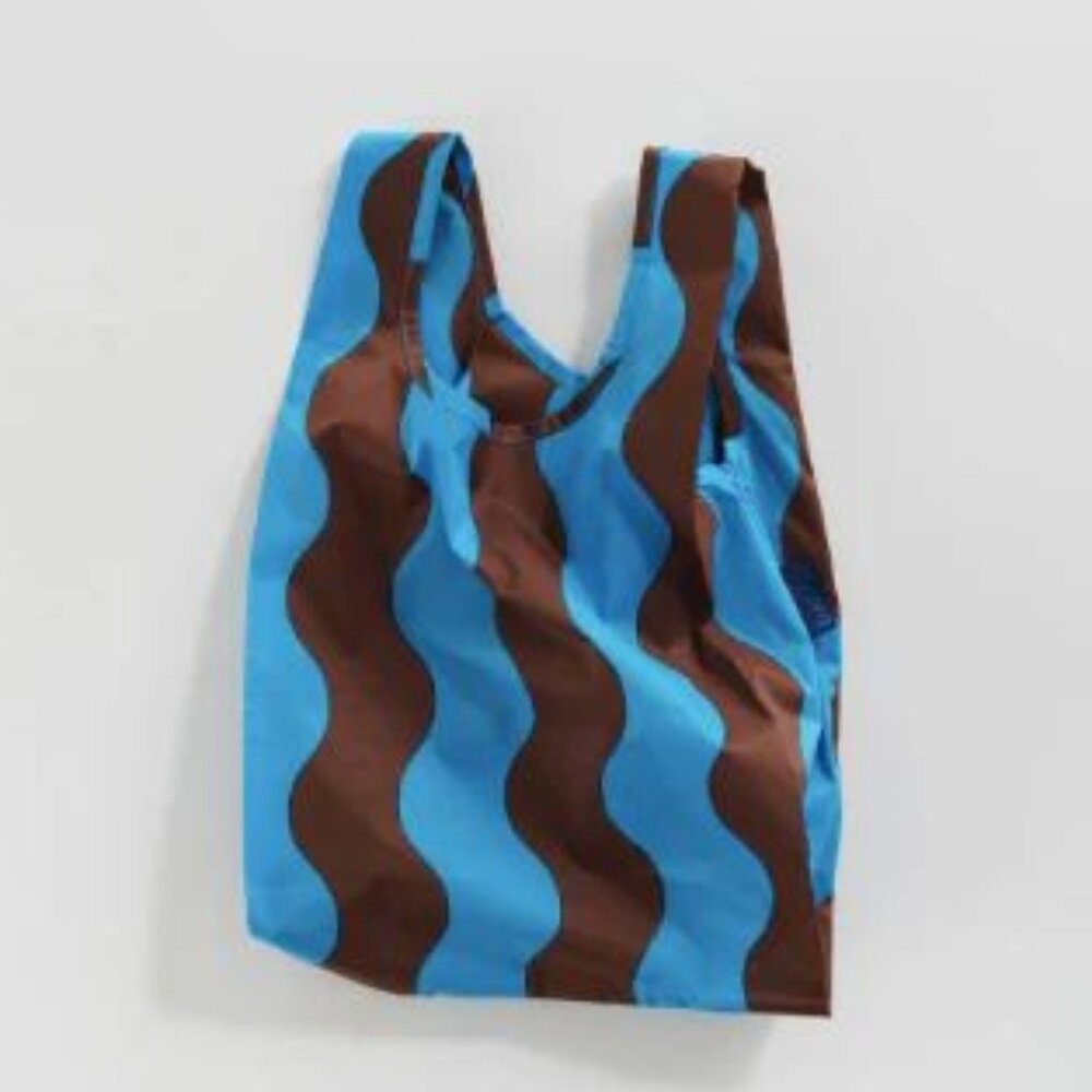 NWT Baby Baggu - Teal & Brown Wavy Stripe